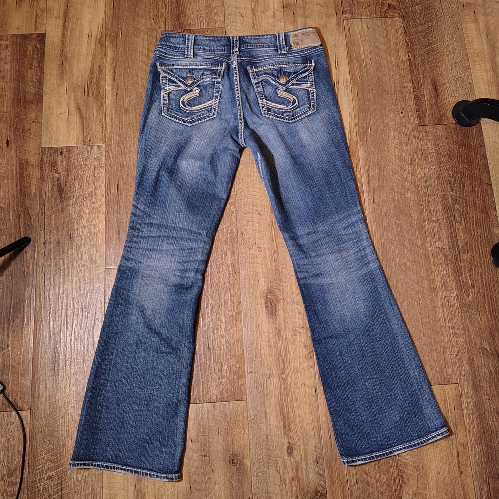 Y2k SILVER Flare Jeans Wmns Size W30/L32/T48